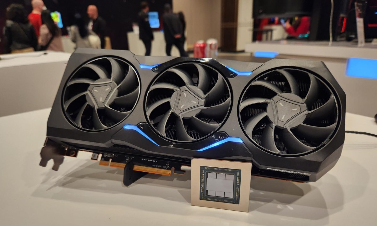 AMD;s RX 7900 XTX sitting with the die.