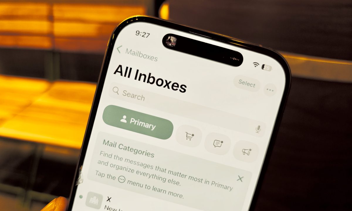 Categories in Apple Mail app.