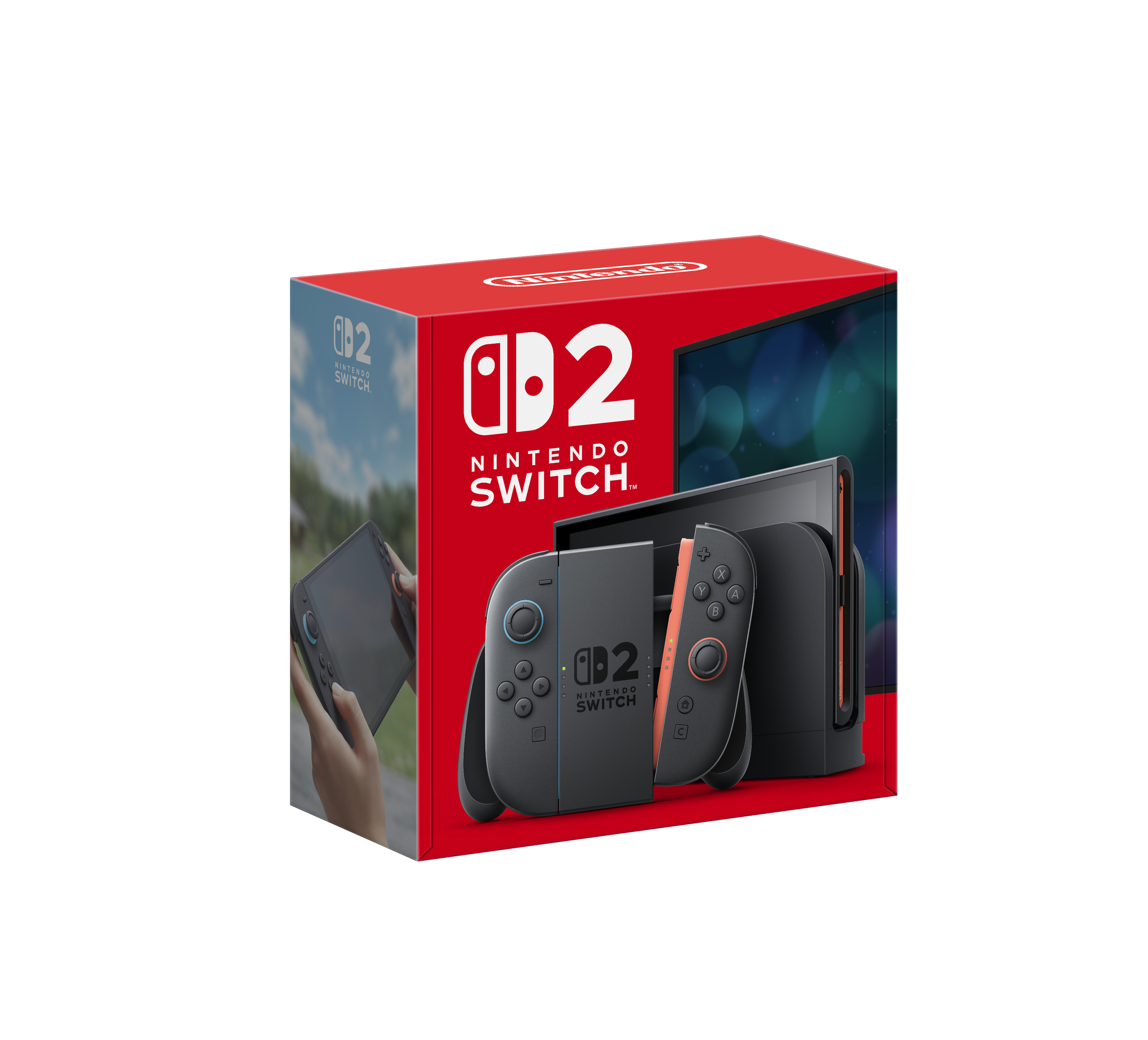 The Nintendo Switch 2 retail box sits on a white background.