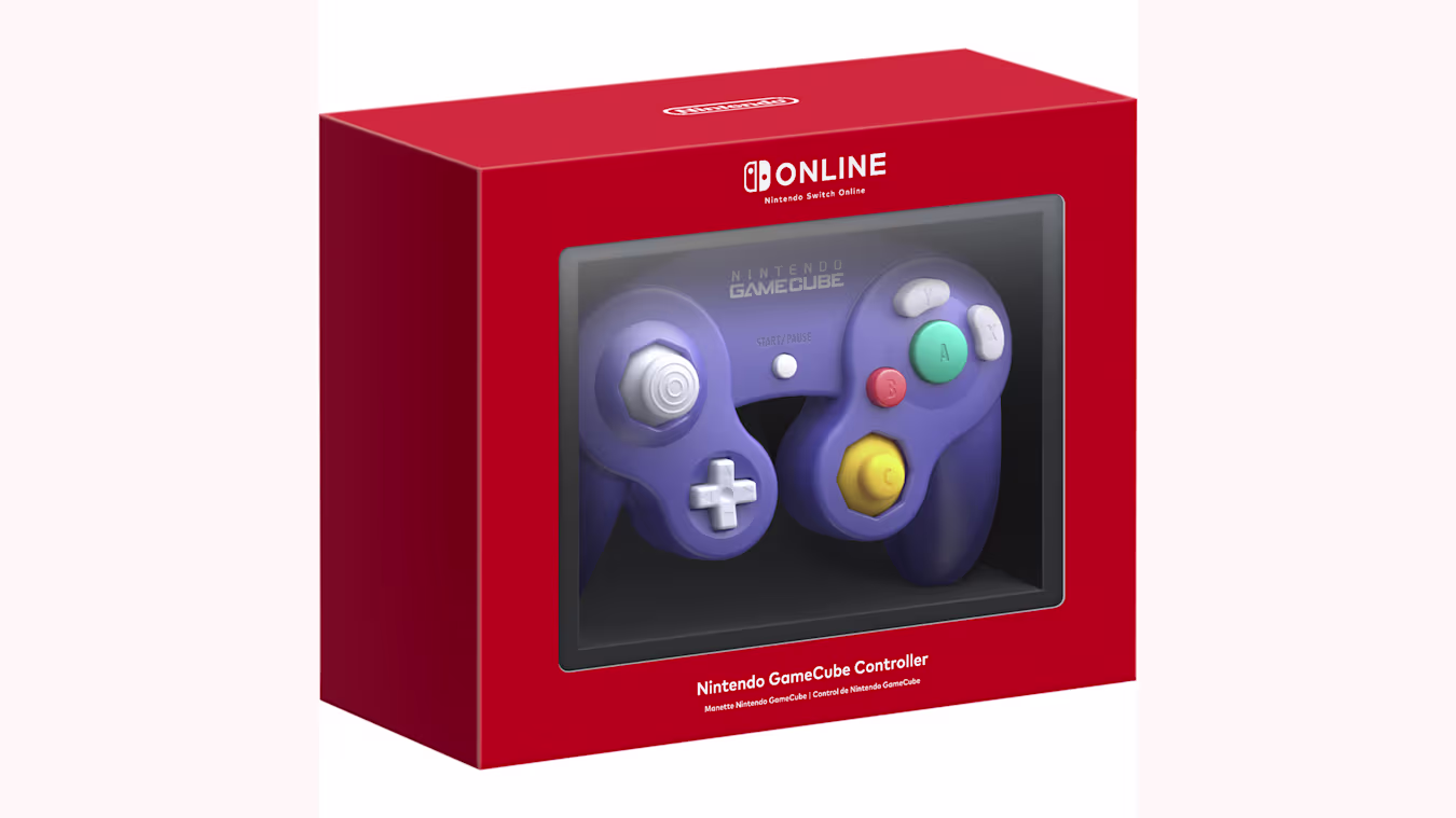 A GameCube controller sits in a red box.