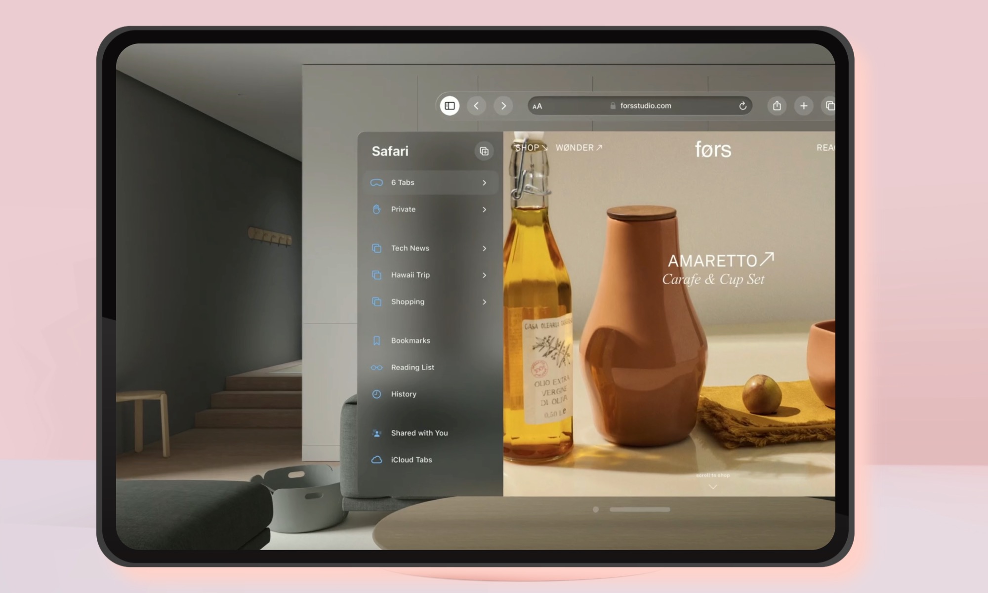 Concept render of iPadOS 27 for menu options.