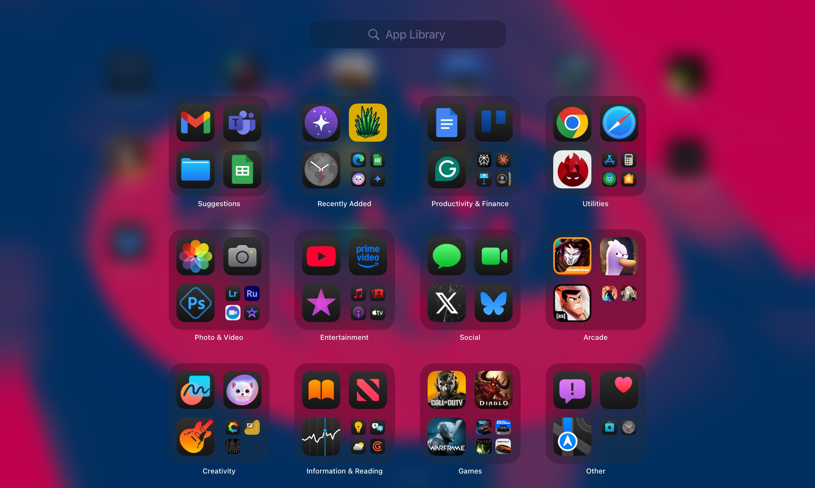 App folders on iPadOS.
